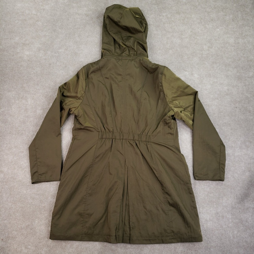 Karl Lagerfeld Jacket Women Size Large Green Hooded Windbreaker Pockets Full Zip - Picture 11 of 11